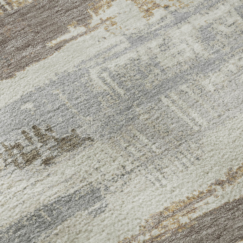 Premium Machine Washable Slesnick AMF1665 Stripes Rug, Rectangle 8' x 10'
