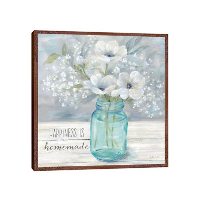 Vintage Jar Bouquet Sentiment I 1 Piece Painting on Canvas