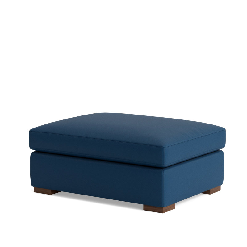 Lucca Ottoman, Leather - Deep Blue