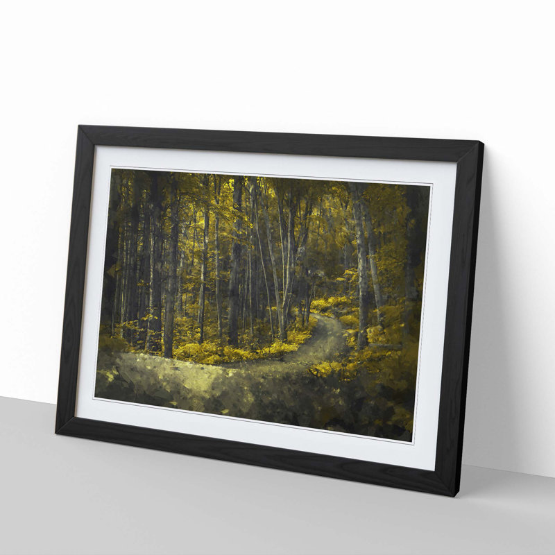 Yellow Forest in Connecticut - Picture Frame Graphic Art Print, 40cm H x 60cm W x 2cm D, Black