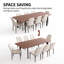 Ensemble de salle à manger Modern Kitchen, table de salle à manger extensible de 63 à 78,7 po avec chaises rembourrées-2023022290-2023022293