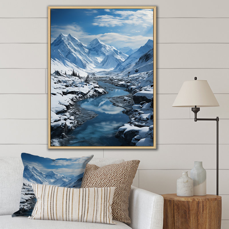 «Blythedale Alaska Glacial Flow I», reproduction d'art sur toile, H 20 po x l 12 po x P 1 po, Cadre naturel flottant