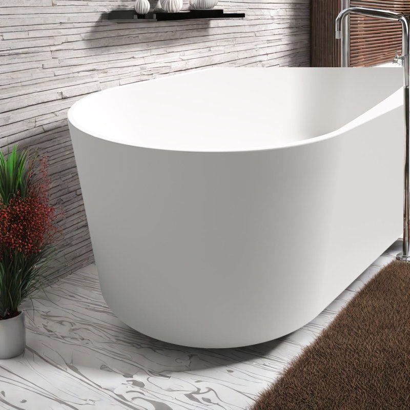 Baignoires et tourbillons modernes, baignoire de trempage blanche en résine de 63 pouces pour la maison