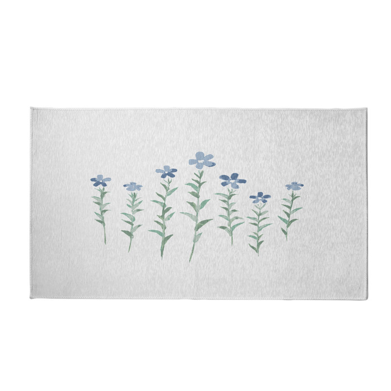 Tapis décoratif florale/vert à motif floral alvordton, Rectangle 3 pi x 5 pi