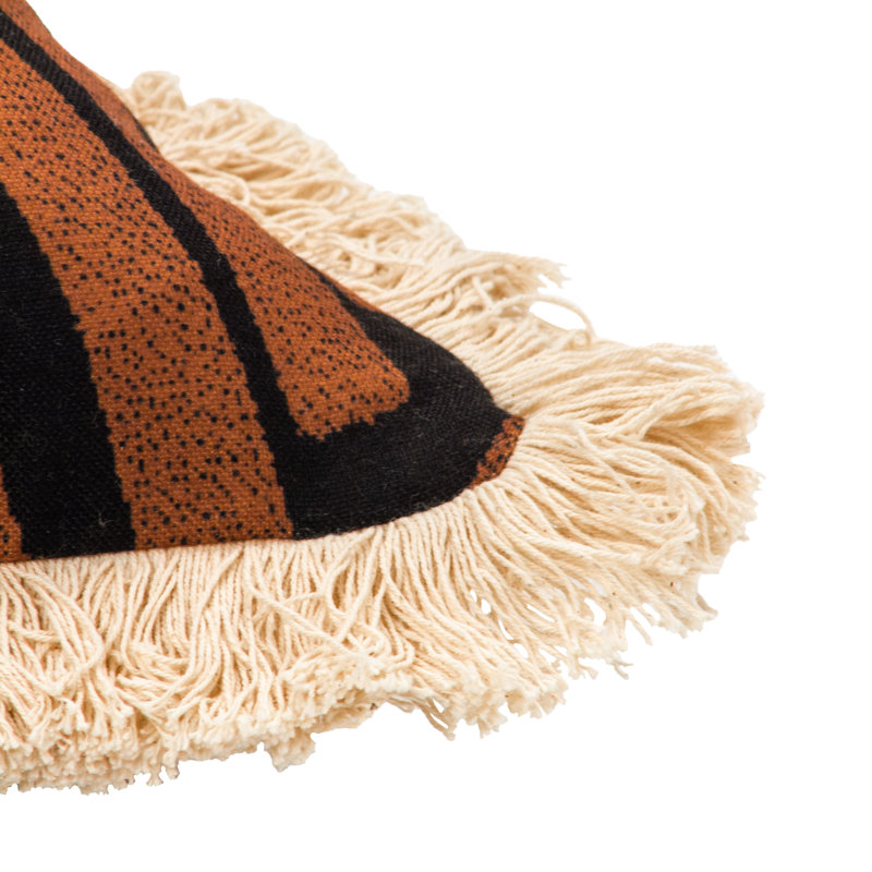 Oromo Geometric Square Throw Cushion, Brown, Polyester