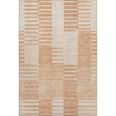 Premium Machine Washable Prisco Salmon Rug