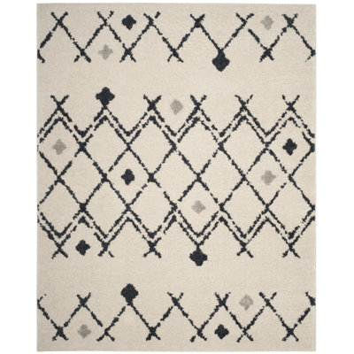 Tapis ivoire / gris foncé Alieshia Performance