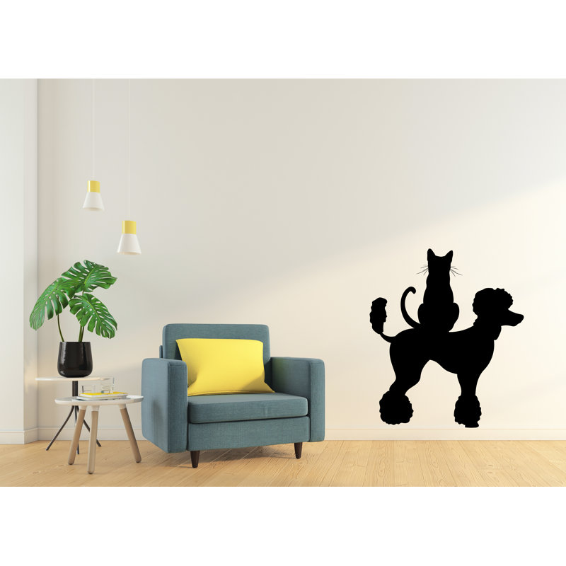 Adhésif décoratif chien et chat, décorations caniche, chats, animaux de compagnie, art mural, autocollant pour chat, amoureux des chats