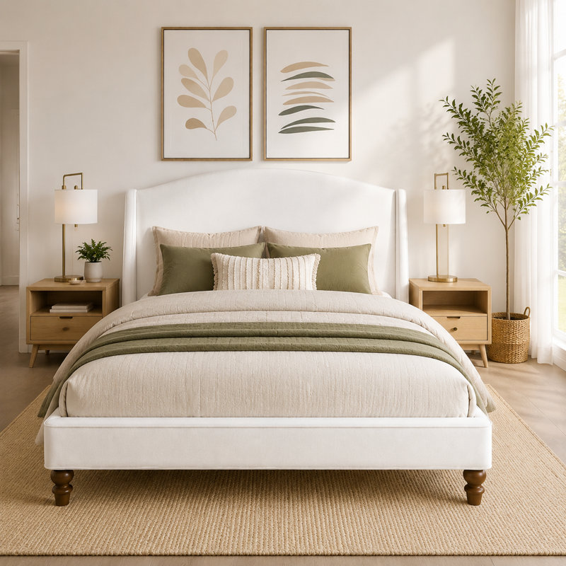 Mobilier de chambre à coucher rembourré moderne, Lit double