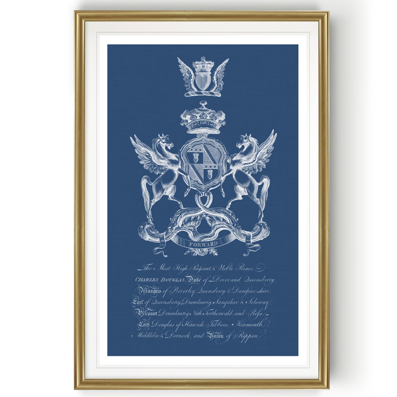 Héraldique sur marine IV - reproduction sur toile, H 22,5 po x l 30,5 po x P 1,5 po, Or