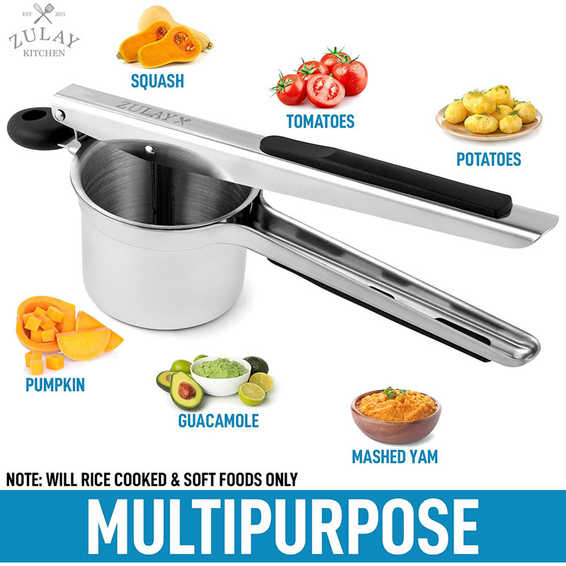 Large Stainless Steel Potato Ricer with Non-Slip Handle