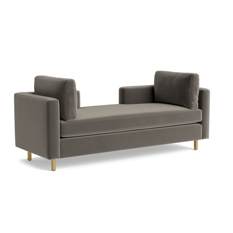 Hunter Bench, Performance Velvet - Graphite, Brushed Brass