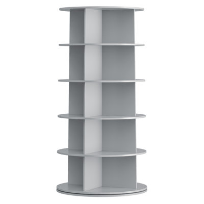 5-Tier Rotating Shoe Rack Tower, 360° Spinning Lazy Susan Shoe Display, Revolving Round Carousel, Vertical Shoe & Handbag Closet Storage Organizer