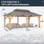 Pavillon de jardin d'extérieur en bois d'épinette avec toit en acier galvanisé-122566187
