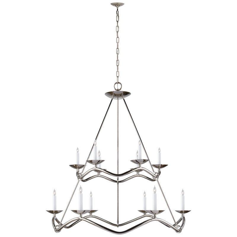 Barry Goralnick Choros Two-Tier Chandelier, Polished Nickel