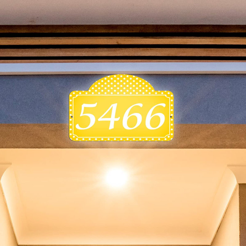 Plaque d'adresse sur 1 ligne, Jaune, Oui