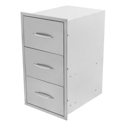 Three-Tier Stainless Steel Pull Out Drawer(8.46"H X 13.98"W X 22.95"D)