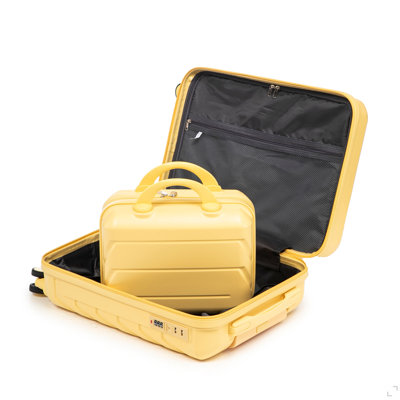 14"/20" 2 pcs/set in ABS Spinner Wheel Luggage, with Combination Lock,14" Cosmetic Case