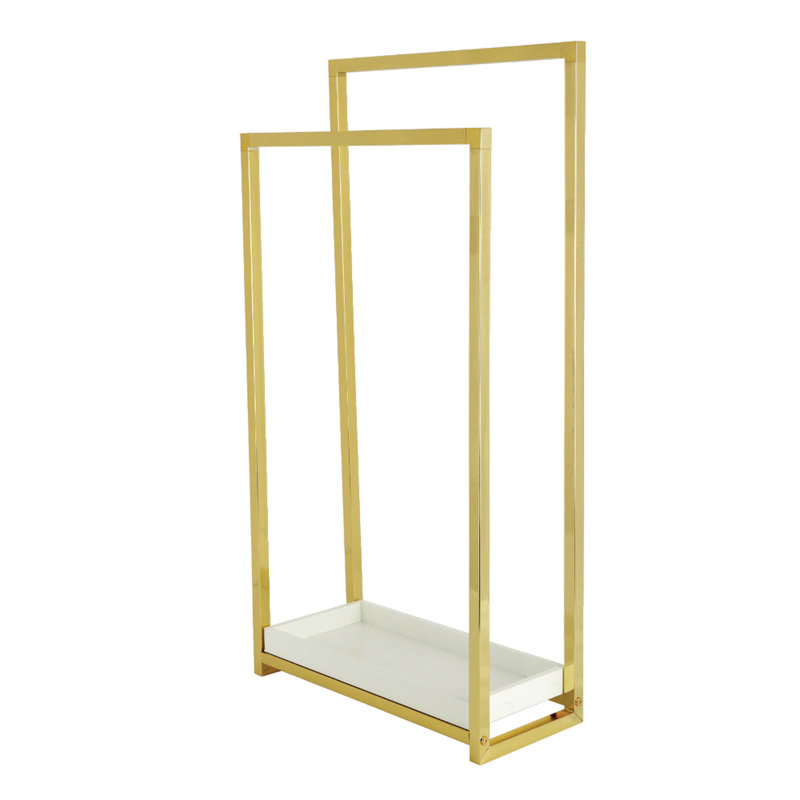 Kingston Brass Edenscape Freestanding 2-Tier Towel Rack, Polished Brass