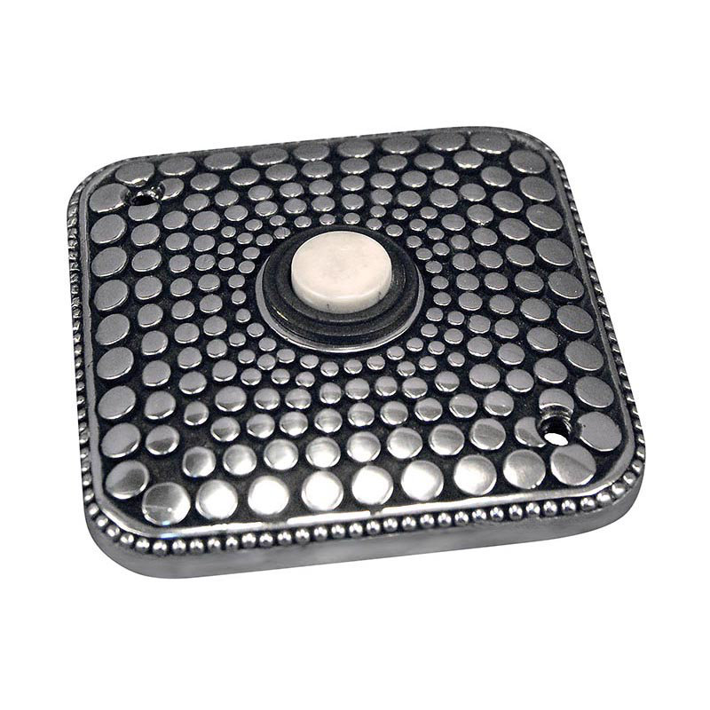 Tiziano Push Button Doorbell with Compatibility, Antique Silver