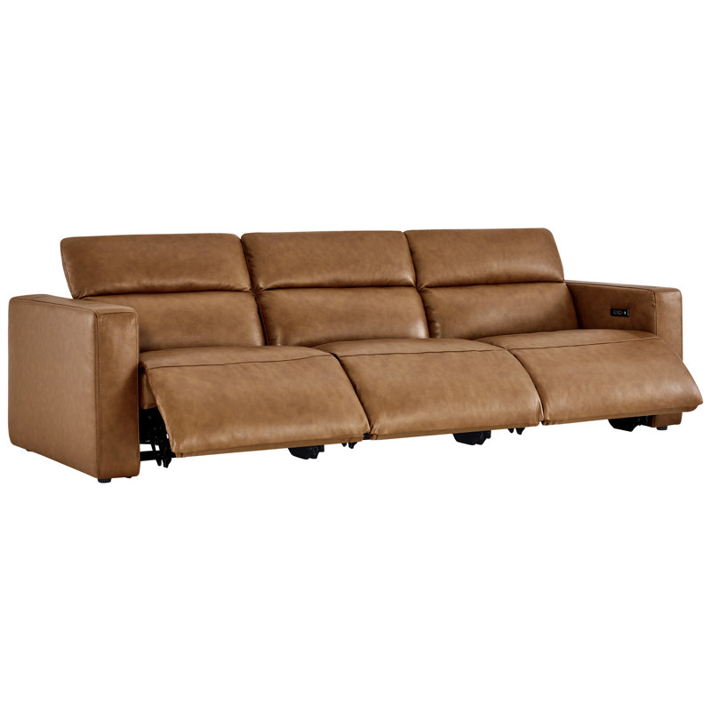 Canapé inclinable électrique 117 po de large Wall-hugger, Selle de cuir