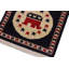 Tapis de Ivoire/bleu en laine (1 pi 6 po x 1 pi 6 po)