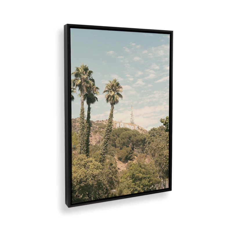 Impression sur toile Golden Hollywood, 32 po x 48 po, Cadre flottant noir satiné