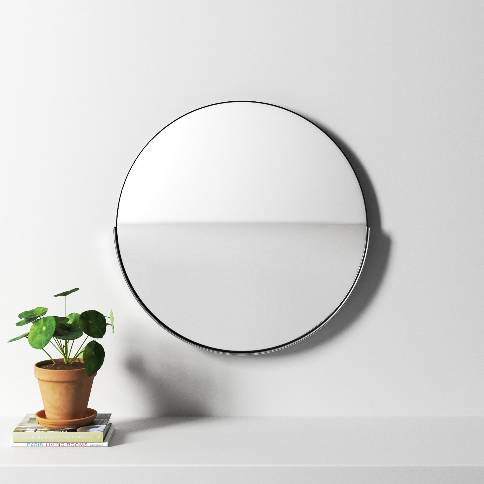 Ames 30" Stainless Steel Mirror, Silver
