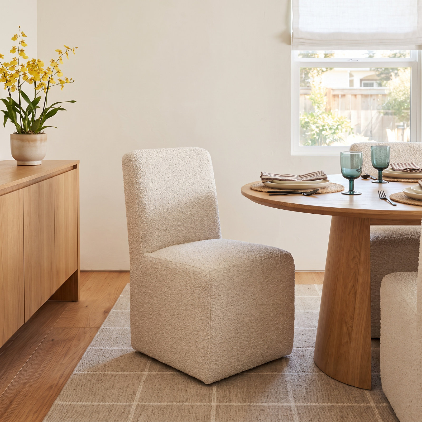 Aslan Linen Dining Chair, Tan