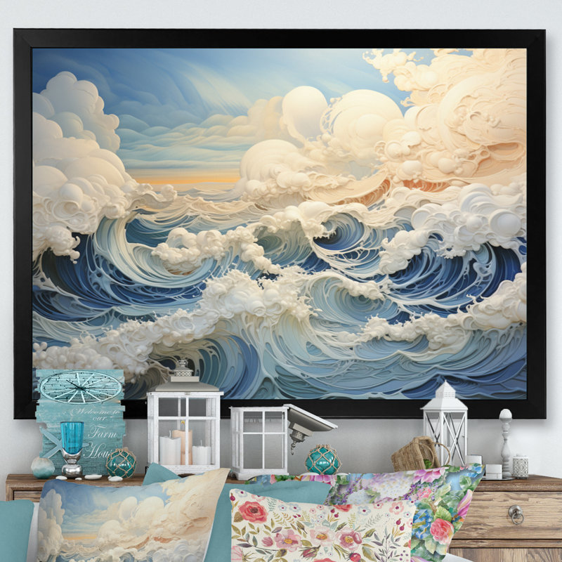 «Clouds Celestial Landscape II», impression d'art mural, Cadre photo noir, H 24 po x l 32 po x P 1 po