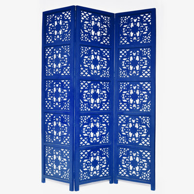 Goddard 54'' W x 70'' H 3 - Panel Solid Wood Folding Room Divider