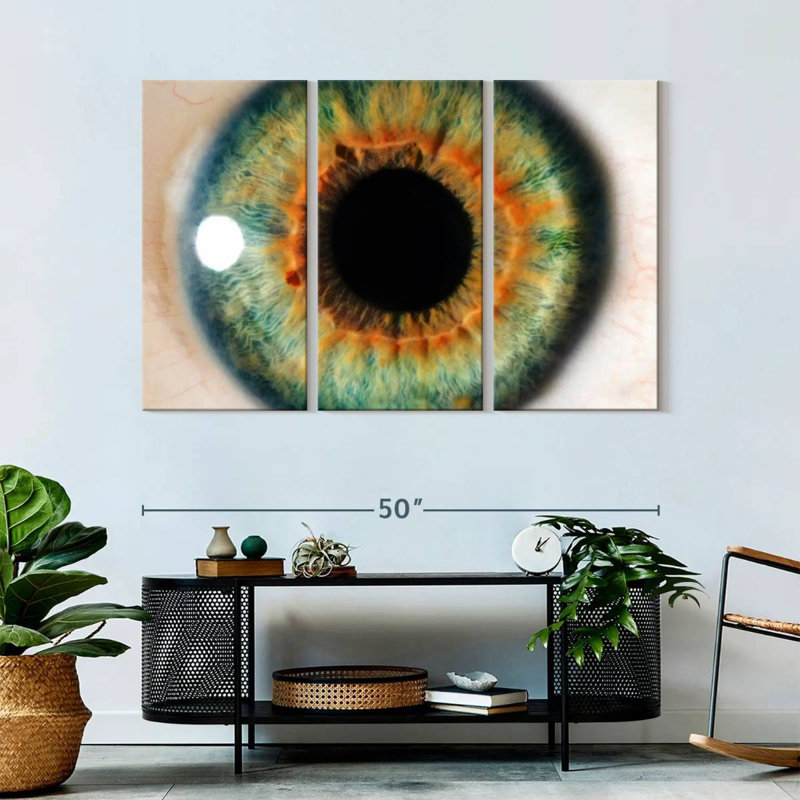 " Green Eye " 3 - Pieces, 32" H x 50" W x 1.25" D