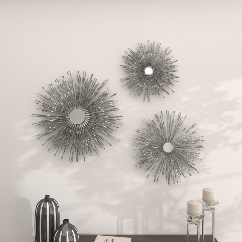 Lucienne Circle Wall Mirror, Silver