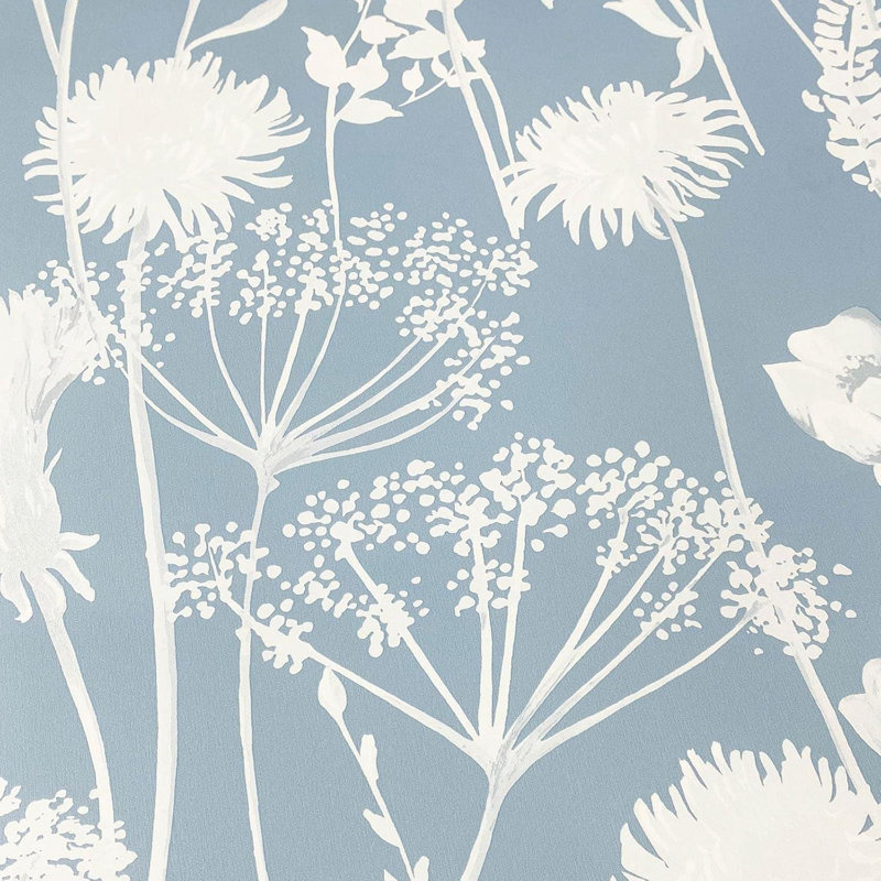 Meadowsweet Floral Wallpaper, Blue