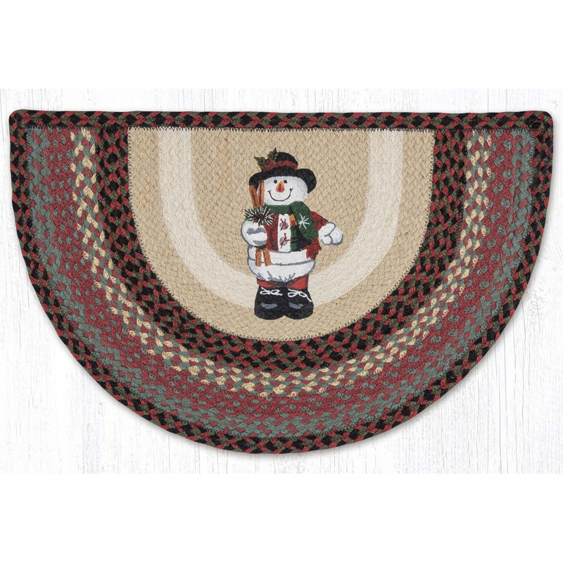  Printed Slice Tread – 18"x29" Nature-Inspired Decorative, Snowman in Top Hat
