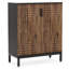 Armoire à chaussures 31,5 pouces en bois brun et noir avec portes, range-chaussures 5 niveaux