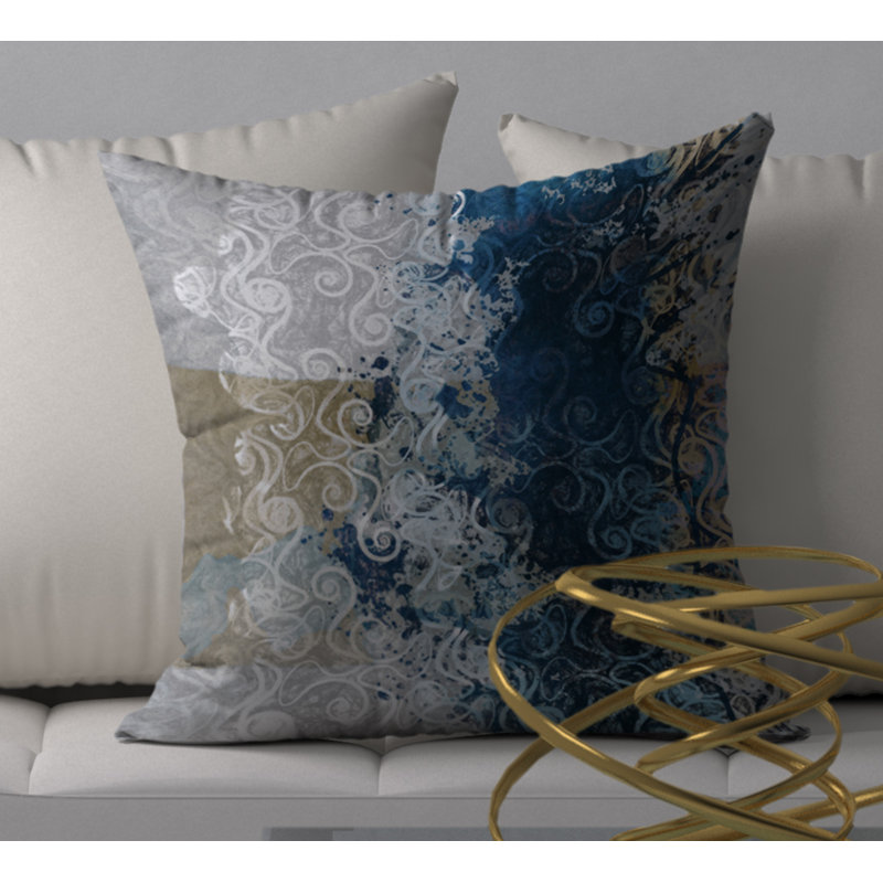Abstract Reversible Throw Pillow, 24" x 24"