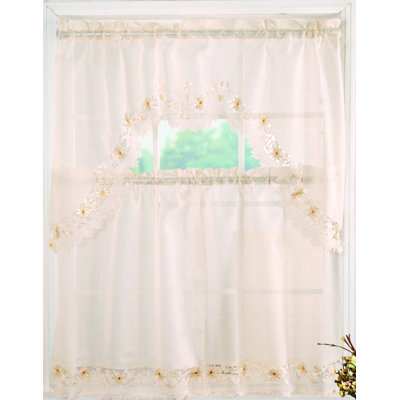 Sofia Floral Swag Kitchen Curtain