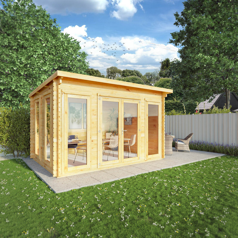 Mercia 13ft x 10ft Studio Pent Log Cabin (44mm)