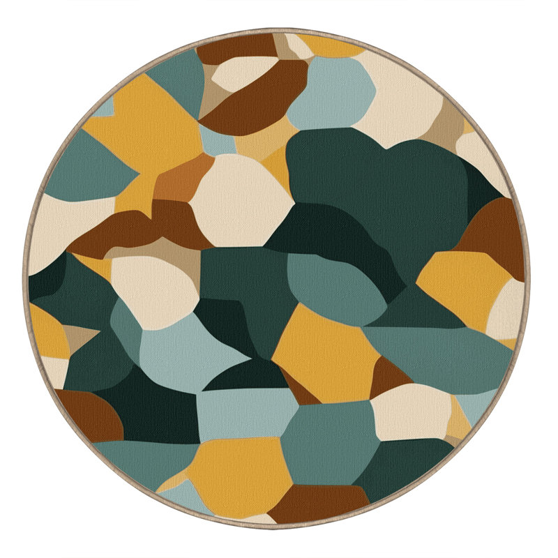 Pixel Layered Lands Rug, Round 8'