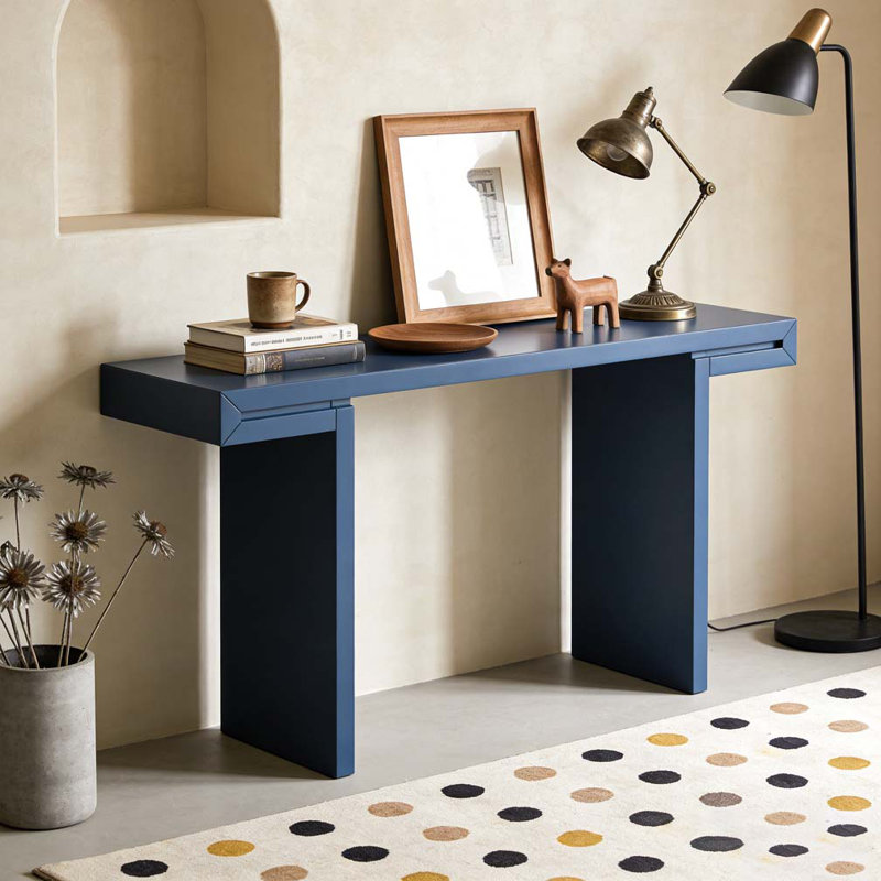 Console de 60 pouces aux lignes géométriques épurées, Marine