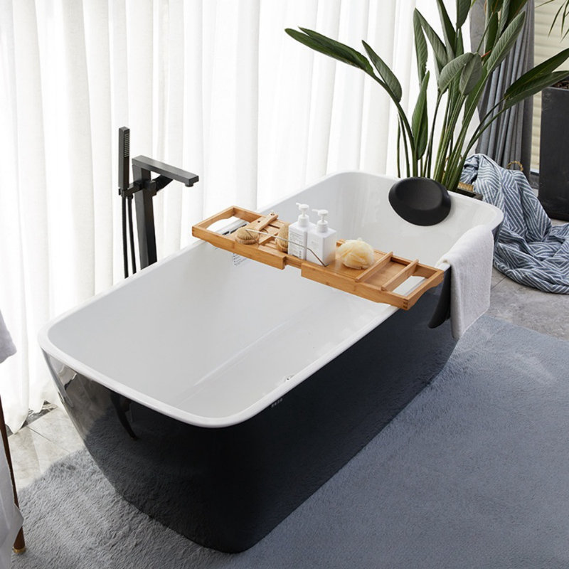 63'' x 29.5'' Acrylic Bathtub, Black