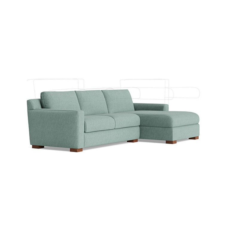 Catalina Chaise Sectional, Performance Weave - Spa, Right Hand Facing
