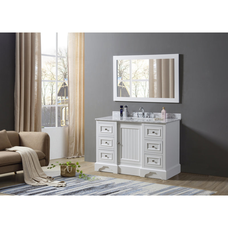 48'' Single Bathroom Vanity with Marble Top