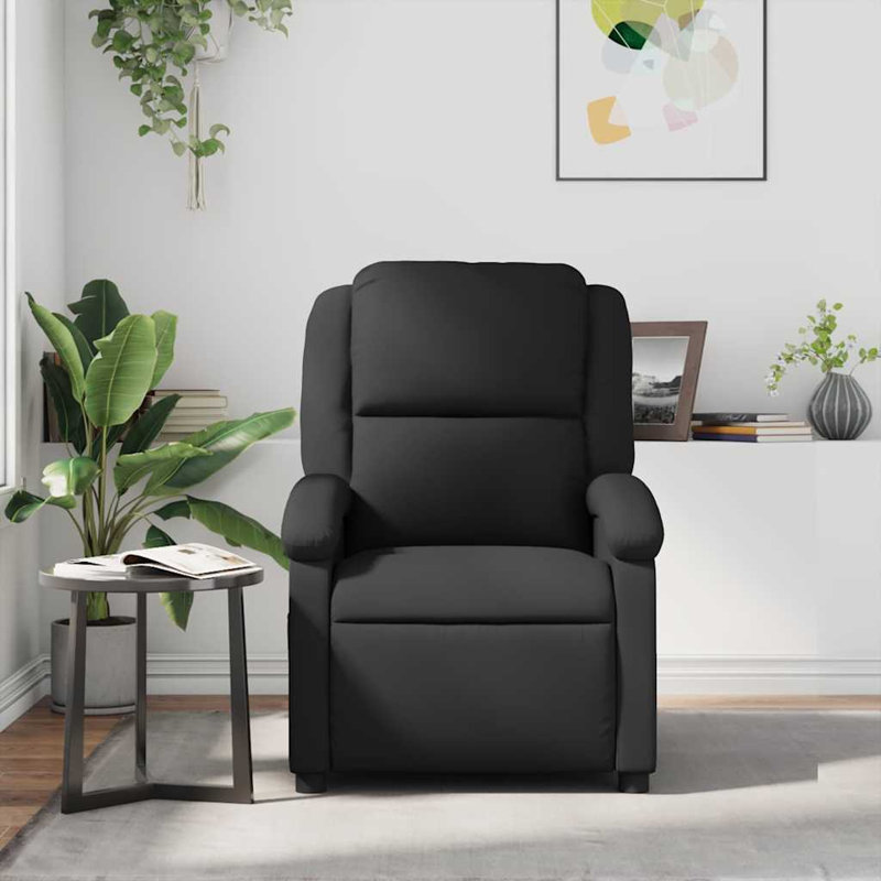 Fauteuil inclinable moyen en cuir véritable et métal contreplaqué