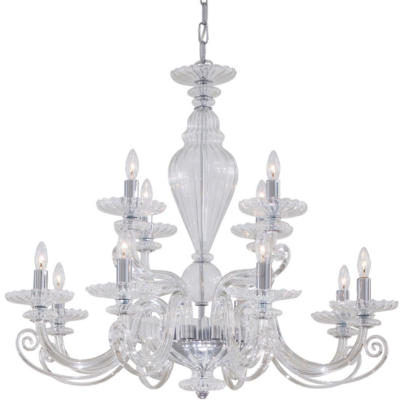 Lustre à niveaux 12 lumières façon bougie