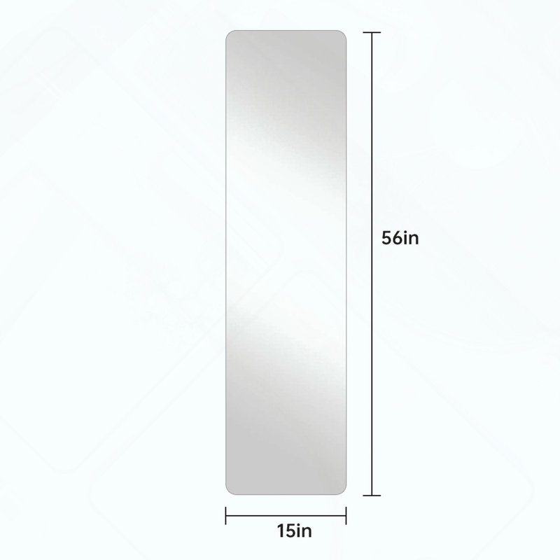 Full-Length Frameless Mirror with Rounded Corners, 55.12" x 14.96"