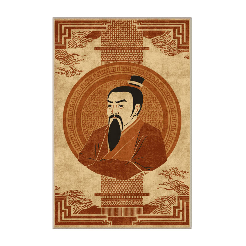 Tapis lavable à la machine Percilla Confucius, 4 x 6
