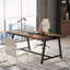 Table de conférence rectangulaire moderne pour 6 à 8 personnes, structure en métal durable, grande surface de travail pour la collaboration-708741381