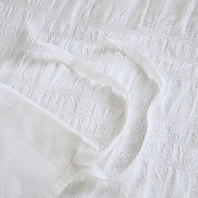 Housse de couette 100% coton - très grand / très grand, housse de couette texturée blanche 4 pièces pour très grand lit